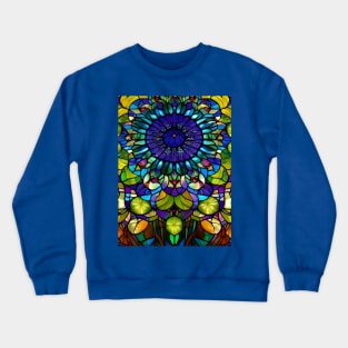 Stained Glass Lotus Flower Crewneck Sweatshirt